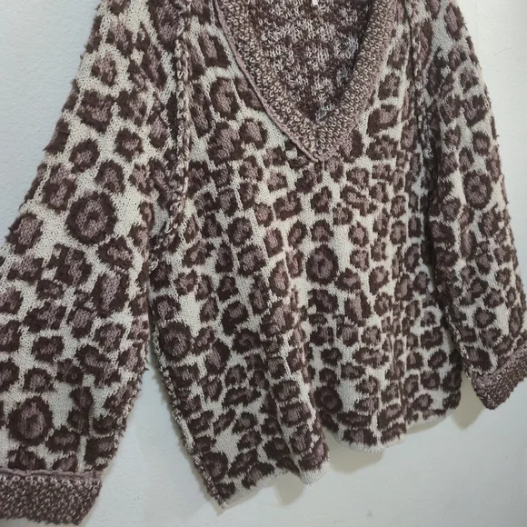 FREE PEOPLE Little Animal Pullover Knit Sweater In Grey Antler Combo Size XL - Picture 4 of 13
